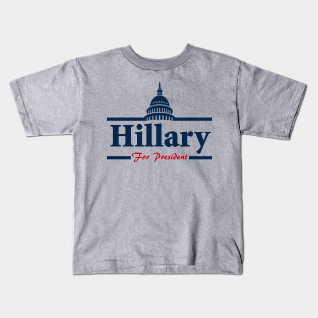 Hillary Clinton For President Kids T-Shirt by ESDesign